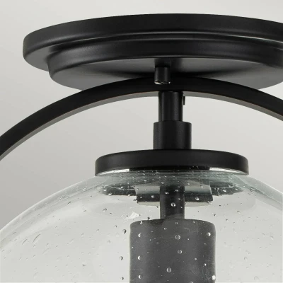 Abbildung von Elstead Lighting QN Somerset F C BK QUINTIESSE Deckenleuchte E27 1x40W Stahl, schwarz; Glas klar H:31.8cm Ø28.2cm dimmbar