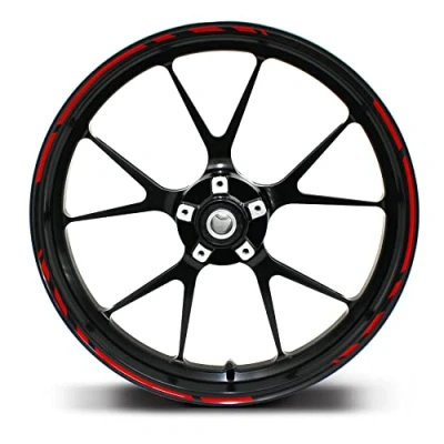 Abbildung von Felgenrandaufkleber Speed Design 12 Teilig Komplett Set Finest Folia passend für 17 Zoll &amp; 16&quot; 18&quot; 19&quot; Felgen Motorrad Auto Fahrrad MR002 (Rot)