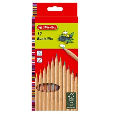 Abbildung von Herlitz 8660086 Buntstifte 12er Naturholz FSC