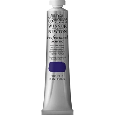 Abbildung von Winsor &amp; Newton 2337229 Professional Acrylfarbe in Künstlerqualität, hohe Farbbrillanz Deckkraft, Archivqualität, 200ml Tube Dioxazinpurpur