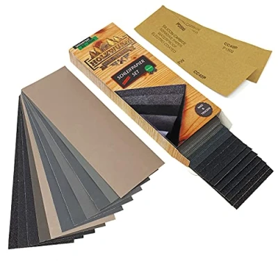 Abbildung von HOLZWURM Premium Schleifpapier Set, 45 Bögen, grob fein [ P 80 3000 ] Nass &amp; Trocken für Holz, Metall, Lack uvm.…