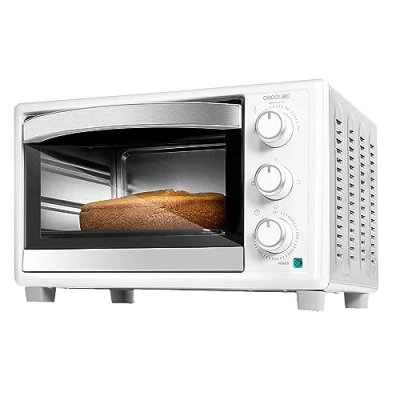 Abbildung von Cecotec Minibackofen Bake &amp; Toast 2300 Weiß, 23 L, 1500 W, 3 Heizmodi, 60 Minuten Timer, einstellbare Temperatur bis zu 230 ºC, Crumb Auffangschale