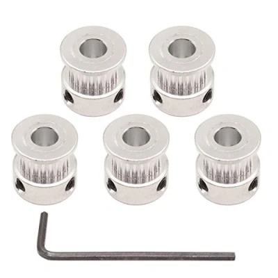 Abbildung von Winsinn GT2 Zahnriemenscheibe, 20 Zähne, 6,35 mm Bohrung, 6 Breite, Rad aus Aluminium für 3D Drucker (5 Stück)