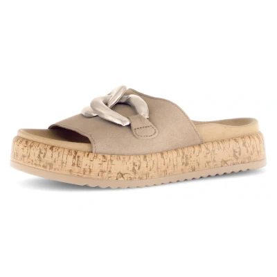 Abbildung von Gabor Pantolette flach, Damen, Größe: 43, Rabbit/puder Schuhe