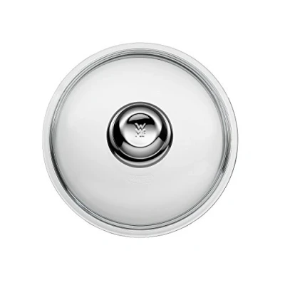 Abbildung von WMF Glas Pfannendeckel 20 cm, Deckel für 20er Pfannen, mit Metallknauf, hitzebeständiges Glas, spülmaschinengeeignet