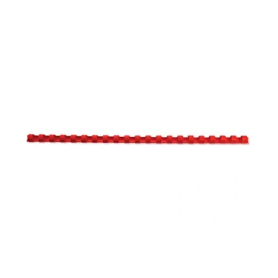 Abbildung von GBC 4028214 Binderücken Plastik, A4, 21 Ringe, 8 mm, 45 Blatt, 100 Stück, rot