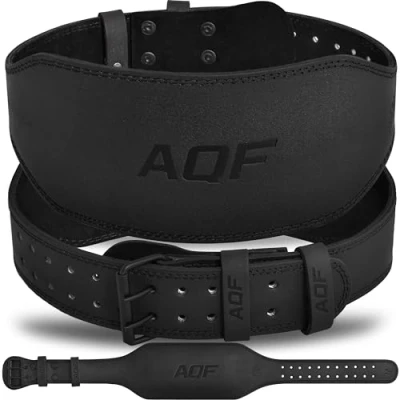 Abbildung von AQF Gewichthebergürtel 4&quot; 6&quot; Breit Leder Lendenwirbelstütze Gepolsterte Lifting Belt, Gym Belt Mit Stahlrollenschnalle, Sportgürtel Für Bodubuilding &amp; Fitness (Mattschwarz 6 Zoll, XL 36&quot; 40&quot;)