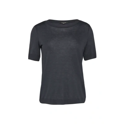 Abbildung von comma Rundhalsausschnitt Tshirt basic, Damen, Größe: 34, Navy