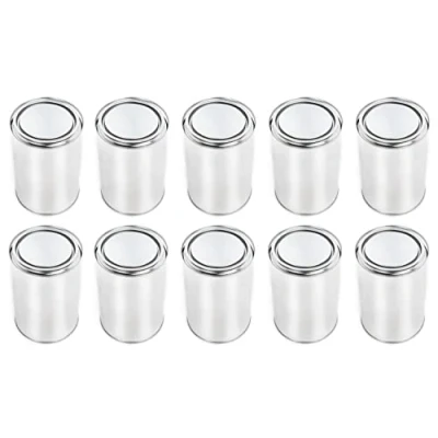 Abbildung von BenBow Weißblechdose 10x 1000 ml mit Eindrückdeckel luftdicht, undurchsichtig, leer, rund Aufbewahrungsbehälter