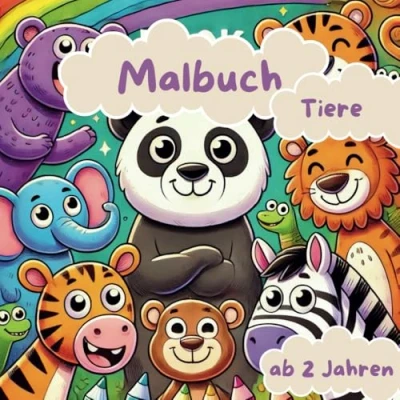 Abbildung von Tiere Malbuch ab 2 Jahren: Ausmalbuch mit 68 einfachen großen Tiermotiven zum Ausmalen und Entspannen