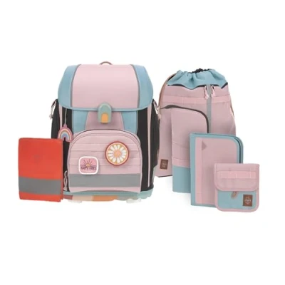 Abbildung von LÄSSIG 7 teiliges Schulranzen Set Kinder/School Boxy Unique rose/blue/black