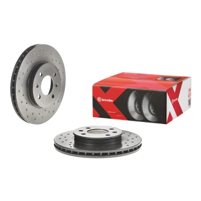 Abbildung von BREMBO 09.C171.1X Bremsscheibe 256 22 4 gelocht/innenbel. beschichtet hochgekohlt mit Schrauben HYUNDAI: i20 II Hatchback, KIA: RIO 3