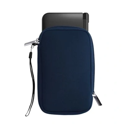 Abbildung von kwmobile Tasche kompatibel mit Nintendo 3DS XL Handheld Spielekonsole Neopren Hülle in Marineblau