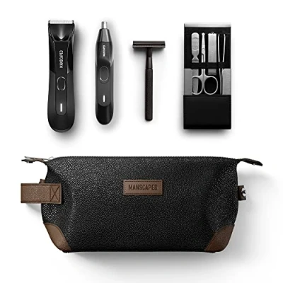 Abbildung von MANSCAPED® The Tool Box 4.0 Contains: Lawn Mower® Electric Trimmer, Weed Whacker® 2.0 Nose &amp; Ear Hair Plow® 2.0, Shears Four Piece Luxury Nail Kit, Shed Toiletry Bag