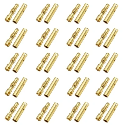 Abbildung von Boladge 20 Paar Vergoldete 3.0mm 3mm Bullet Männlich und Buchse Bananenstecker Rundstecker für RC ESC Motor Lipo Batterie