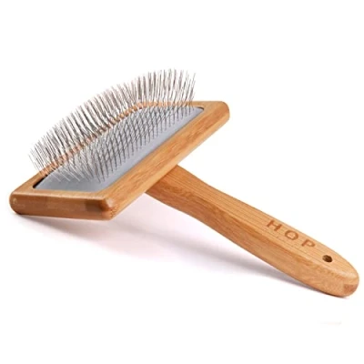 Abbildung von onebarleycorn Hundebürste, Katzenbürste Hunde Bürste Haustier Bürsten für Langhaar und Kurzhaar,Softbürste Knoten Unterfell,Holz