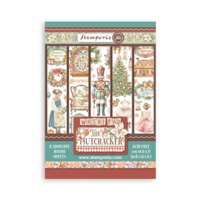 Abbildung von Stamperia Washi Pad for Scrapbooks, Albums, Cards, Bullet Journals, and More, Translucent, Easy to Cut, Acid Free, Perfect Hobbies, Crafts, Gifting (The Nutcracker) (A5) (8 Sheets)