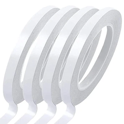 Abbildung von YISUMEI Selbstklebeband mit 4 Rollen von Doppelseitigem Klebeband zum Nähen, Basteln, Handarbeit, Jede Rolle für 15 mm x 25 Meter Weiß
