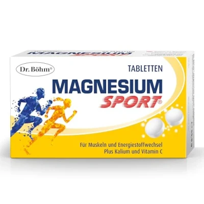 Abbildung von Dr. Böhm Magnesium Sport Tabletten: für Muskeln und Energiestoffwechsel, mit Magnesium, Kalium Vitamin C, ideal Sportler, 60 Stück