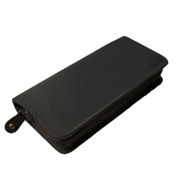 Abbildung von ANDERS Stifteetui Leder German Design Federmappe Lederetui Füllfederhalter Etui Füller Kugelschreiber Stiftehalter für 7 Schreibgeräte Stifttasche Schreibgeräteetui Vintage (Dunkelbraun, M)