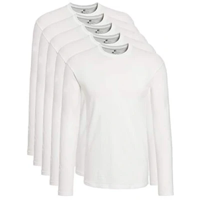 Abbildung von Lower East Langarmshirt Herren Baumwolle I 5er Set Longsleeve Herren, Langarmshirt, Shirt Langarm Langarmshirts für T Langarm, Longshirt Weiß M