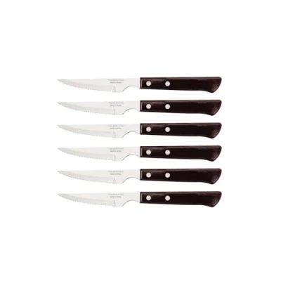 Abbildung von Tramontina Steakmesser Spanish Style, Set 6 teilig, Edelstahl, Holzgriff, FSC, Braun
