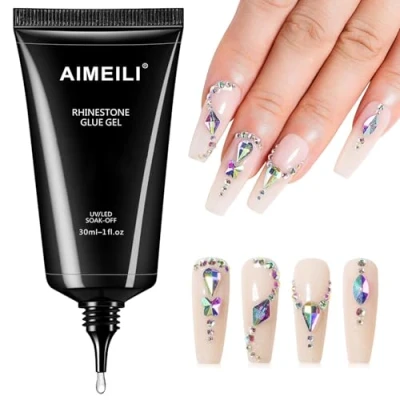 Abbildung von AIMEILI Rhinestone Glue Gel 30g, Super Nail Art Strass Kleber Gem UV für Strasssteine Nägel