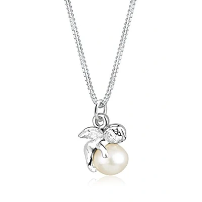 Abbildung von Elli Halskette Damen Engel mit Süßwasserperle in 925 Sterling Silber