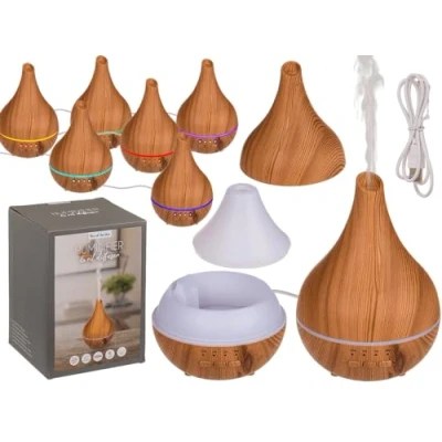 Abbildung von Luftbefeuchter/Öl Diffuser, Wooden Optic II, mit LED &amp; USB Kabel, für ca. 120 ml, 16 cm, aus Kunststoff, im Geschenkkarton