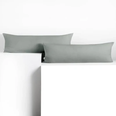 Abbildung von DecoKing 2 Kissenbezüge 40x145 cm Jersey Baumwolle Reißverschluss Stahl Amber