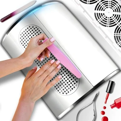 Abbildung von Retoo Nagelstaubabsauger Professioneller 40 W, Nagel Staubsauger für Acrylnägel, Gelnägel, Kallus Entfernen, Leistungsstarker Nagelsauger Maniküre Pediküre, Persönlich Nagelstudio, Weiß