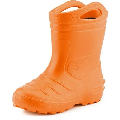 Abbildung von Ladeheid Gummistiefel Kinder federleichte Eva Regenstiefel für Mädchen und Jungen Thermo gefüttert KL051 (Orange, 31 EU)