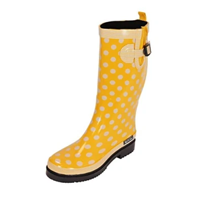 Abbildung von MADSea Damen Gummistiefel Ocean High Langschaft, Gelb mit weißen Punkten, 37 EU