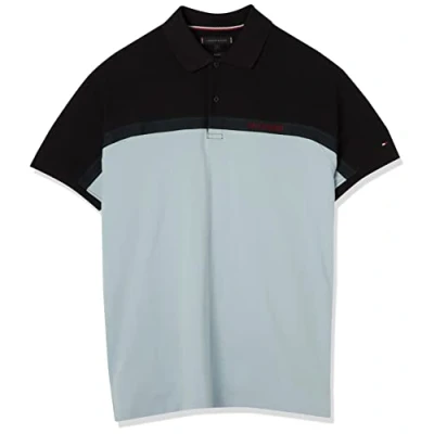 Abbildung von Tommy Hilfiger Herren Poloshirt Kurzarm Regular Fit, Blau (Breezy Blue), L