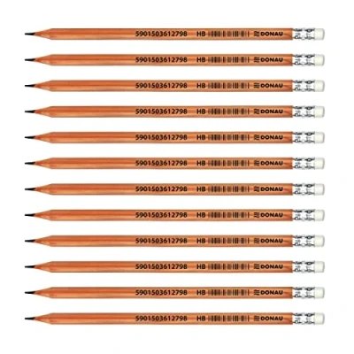 Abbildung von OFFICER PRODUCTS DONAU 7388001PL 99 Bleistift Zedernholz/HB Bleistifte mit Radiergummi / 12 Stück 12er Pack/Sechskantform/Ungiftig