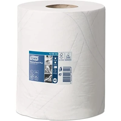 Abbildung von Tork 130044 Starke Mehrzweck Papierwischtücher, Premium, Weiß, 2 lagig, 125m Länge