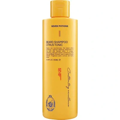 Abbildung von Seven Potions Bart Shampoo für Männer Sanfte, reinigende Bartreinigung einen sauberen ohne Juckreiz natürlich, vegan, Tierversuche Citrus Tonic (250 ml)