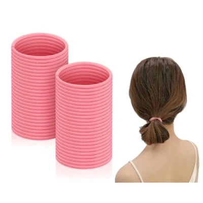 Abbildung von SCSpecial Haargummibänder 50 Stück 2,5 mm elastische Haarbänder Haargummis Pferdeschwanzhalter Rosa