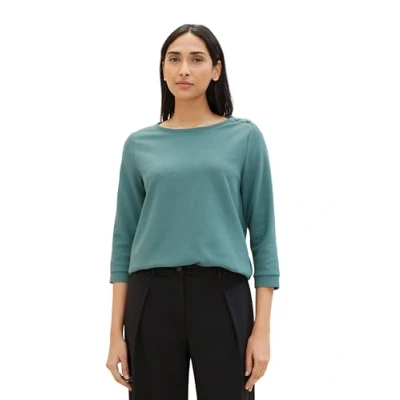 Abbildung von TOM TAILOR Damen Basic T Shirt mit Print, Sea Pine Green, XXS