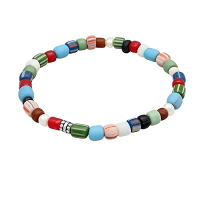 Abbildung von Kuzzoi Buddha Herren Armband elastisch aus Süßwasserperlen (5 mm) mit oxidierten 925 Sterling Silber Elementen und Glas Beads Männer Perlenarmband, Länge 23 cm