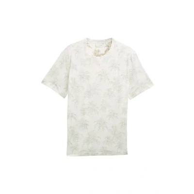 Abbildung von TOM Tailor MIT Palmen Tshirt print, Herren, Größe: Medium, Off white stripe palm design