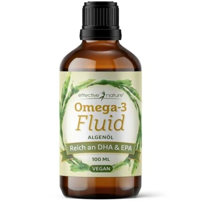Abbildung von Omega 3 Algenöl Vegan Mit 1116mg EPA, DHA &amp; DPA Reicht 40 Tage Das Öl Stammt Zu 100% Aus Algen 100 ml Leicht Dosieren