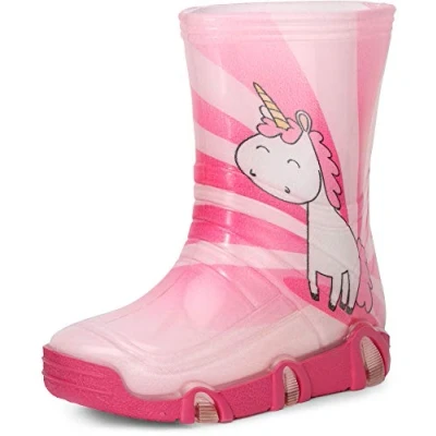 Abbildung von Ladeheid Kinder Mädchen Jungen Gummistiefel SwkBW30 (Rosa Einhorn 30, 31/32 EU)