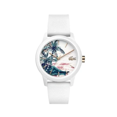Abbildung von Lacoste Analog Quarzuhr für Damen mit Weisses Silikonarmband 2001085