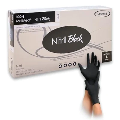 Abbildung von Maimed Nitril Handschuhe Gr.L 100St. 4046153118922 schwarz L (100 Stück), Updated
