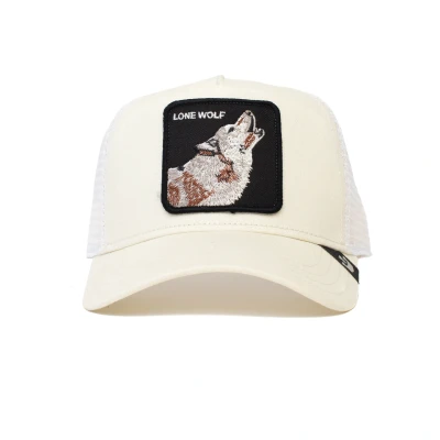 Abbildung von Goorin Bros. Unisex Erwachsene The Farm Original Adjustable Snapback Trucker Hat Baseballkappe, Weiß (Der einsame Wolf), Einheitsgröße