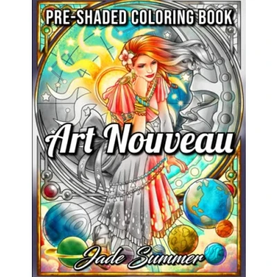 Abbildung von Art Nouveau Grayscale: An Adult Coloring Book with Fantasy Women, Mythical Creatures, and Detailed Designs for Relaxation (Grayscale Books)