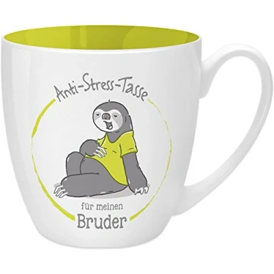 Abbildung von GRUSS &amp; CO Anti Stress Tasse Motiv &quot;Bruder&quot; mit Spruch, 45 cl, New Bone China Geschenktasse 45508