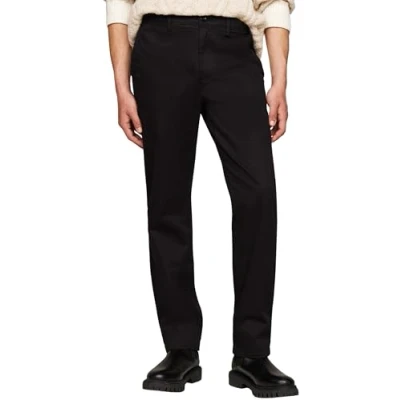 Abbildung von Tommy Hilfiger Herren Chino Hose Denton Satin Straight Fit, Schwarz (Black), 28W/28L