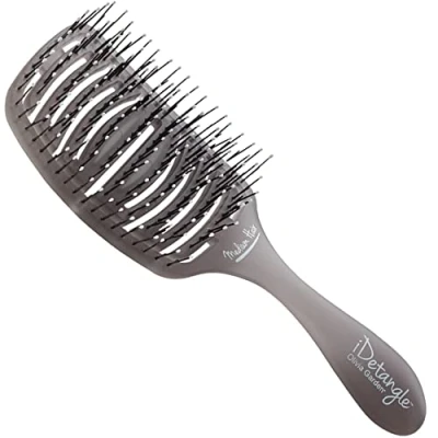 Abbildung von Haar Bürste Olivia Garden iDetangle für normales in Paddle Form, zum täglichen Entwirren und Pflegen von normalen Haaren, flexibler Bürstenkörper mit Memory Flex Borsten gegen Ziepen